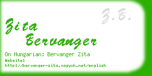 zita bervanger business card